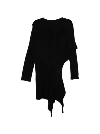 Y's Cut-out Asymmetric T-shirt In Black