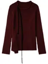Y's Decorative-stitching Wool Jumper In Red