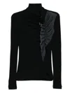 Y's Denim-patch Top In Black