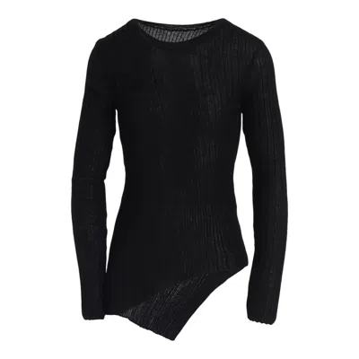 Y's Diagonal Round Neck Top In Blue
