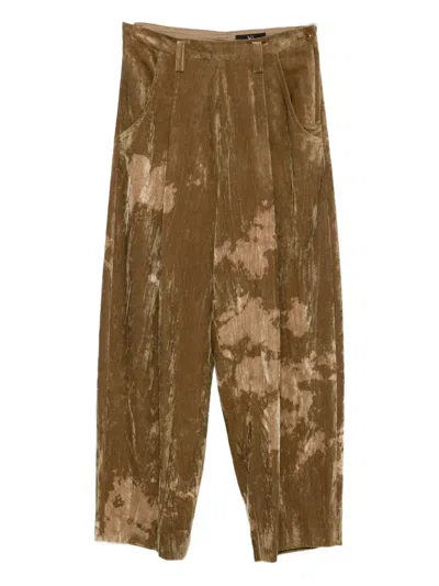 Y's Discharge-printed Trousers In Neutral