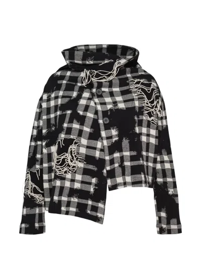 Y's Distressed Asymmetric Jacket In Black