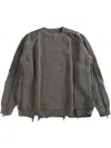 Y's Distressed Sweater In Grey
