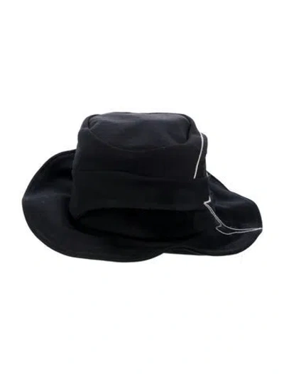 Pre-owned Y's Distressed Wool Bucket Hat In Black