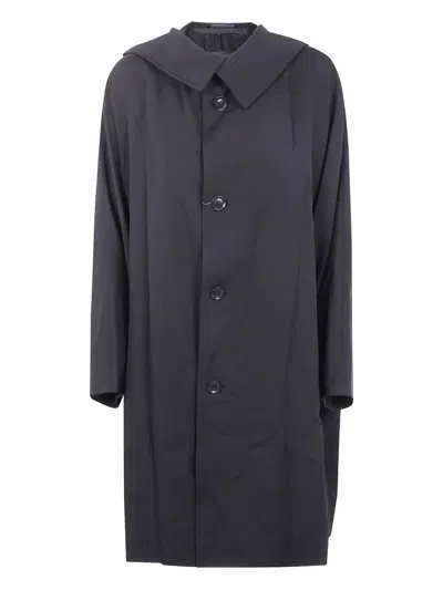Y'S DOLMAN SLEEVE HOODIE COAT,YM.C05.100 097 1 BLACK