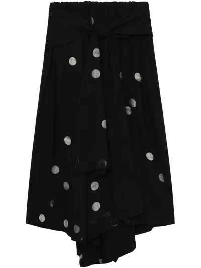 Y's Dot-print Trousers In 黑色