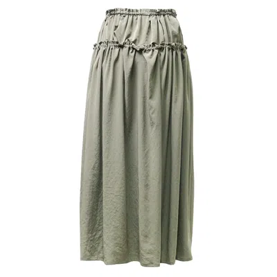 Y's Double Gathered Skirt In Green
