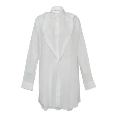Y's Double Layered Blouse In White