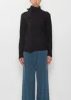 Y's Drape High Neck Wool Sweater In Black