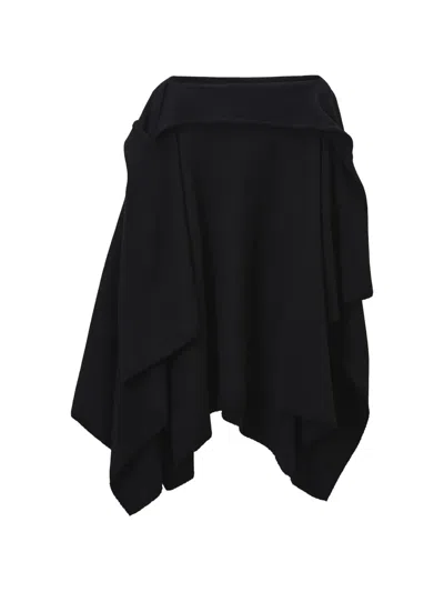Y's Draped Cape In Black