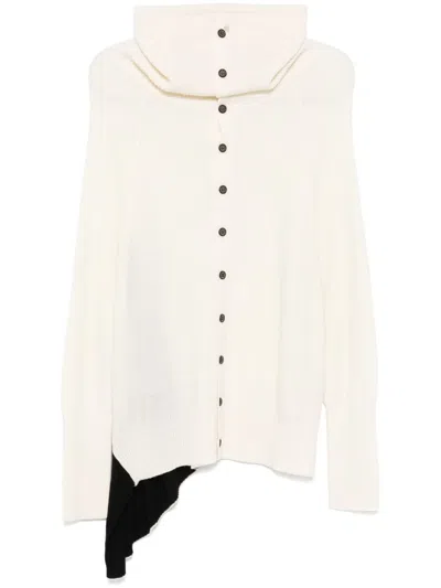 Y's Draped-detail Cardigan In White