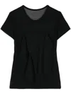 Y's Draped-panel Cotton T-shirt In Schwarz