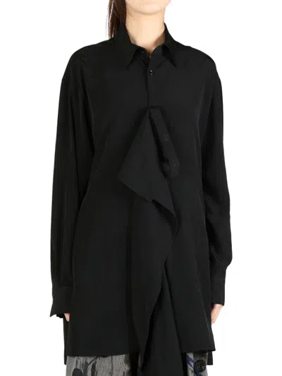Y's Draped Shirt In Schwarz