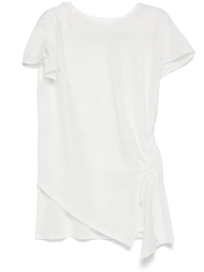 Y's Draped Top In White