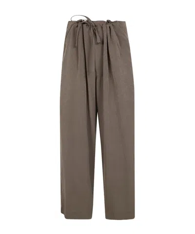 Y's Drawstring Casual Pants In Brown
