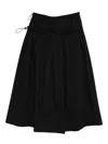 Y's Drawstring Cotton Skirt In Black
