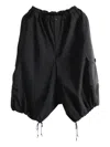Y's Drawstring Cropped Trousers In Black