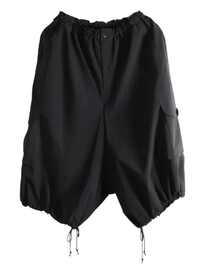 Y's Drawstring Cropped Trousers In Black