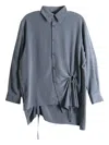 Y's Drawstring-detail Shirt In Blue