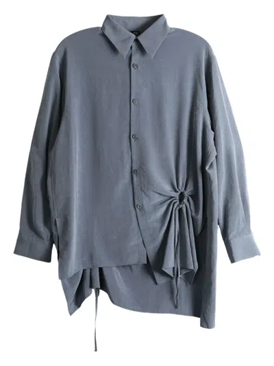 Y's Drawstring-detail Shirt In Blue
