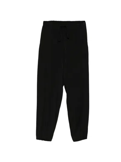 Y's Drawstring Elasticated-cuff Jogger Pants In Black