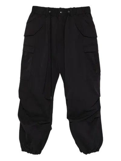 Y's Drawstring-waist Cargo Trousers In Black