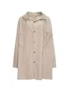 Y's Drawstring-collar Oversized Shirt In 뉴트럴