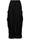 Y's Drop-crotch Wool Trousers In Black