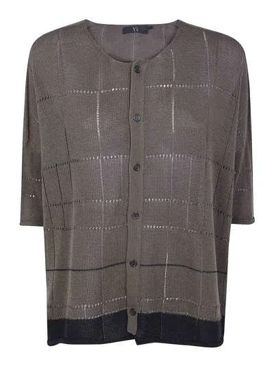 Y's Drop Shoulder Medium Length Cardigan In Green