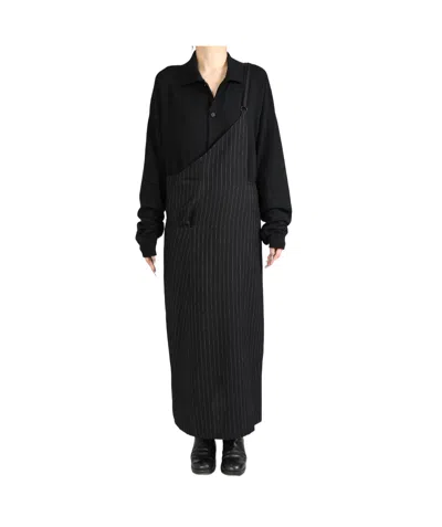 Y's E-asymmetrical One-strap Dress In Black