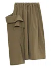 Y's Elastic-waist Asymmetrical Skirt In Brown
