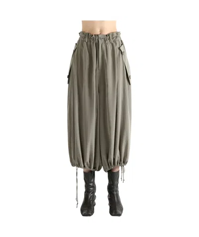 Y's Elastic Waist Casual Pants In Green