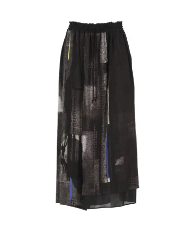 Y's Elastic Waist Skirt In Black