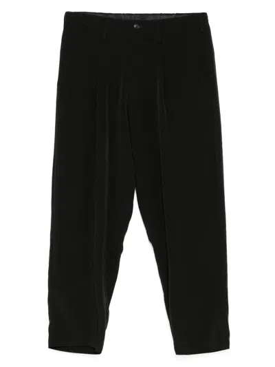Y's Elasticated-waistband Tapered Trousers In Black