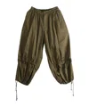 Y's Drawstring-hem Balloon Trousers In Green
