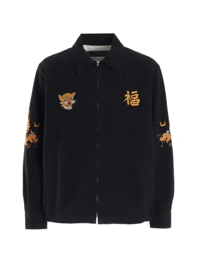 Y's Embroidered Jacket In Black