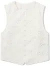 Y's Embroidery Vest In White