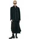 Y's Flannel Jacket With Stitching In Black