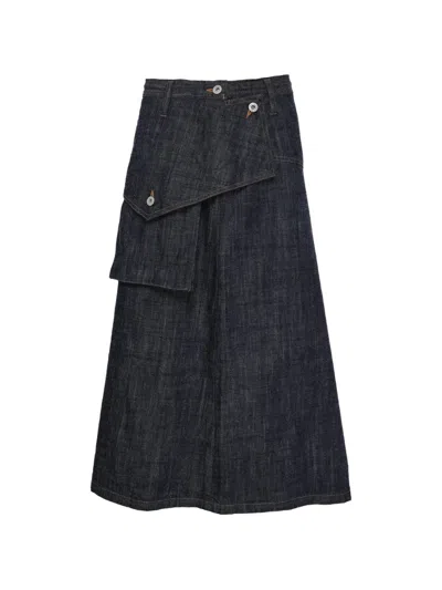 Y's Flap Skirt In Blue