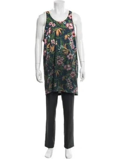 Pre-owned Y's Floral Print Scoop Neck Tank In Multi