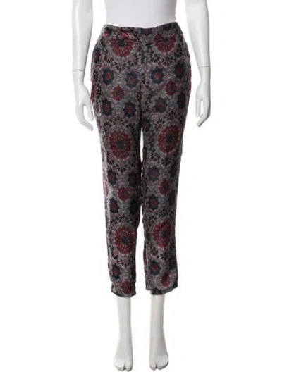 Pre-owned Y's Floral Print Wide Leg Pants In Multicolor