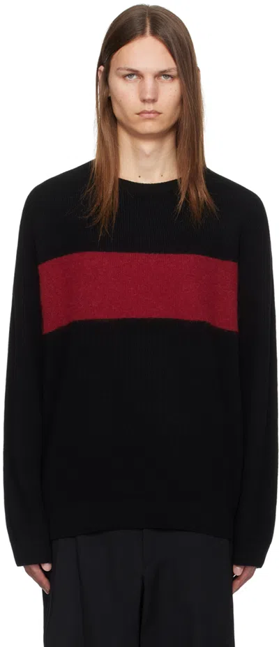 Ys For Men Black & Red Blocking Sweater In 2 Red