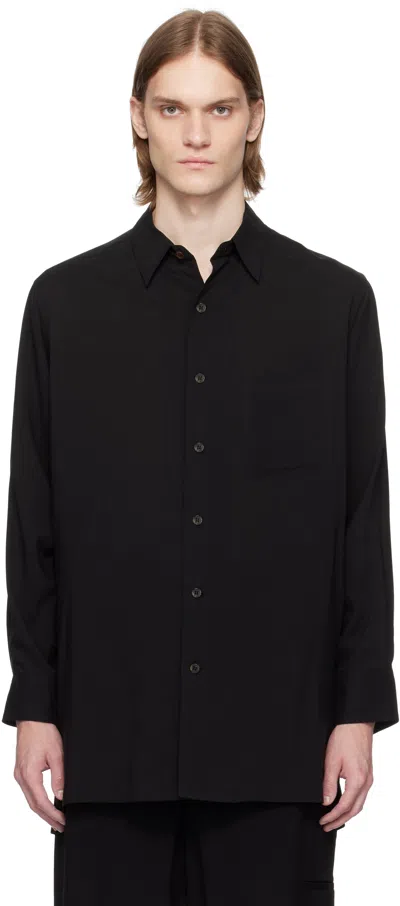 Ys For Men Black Cellulose Lawn Basig Shirt In 1 Black