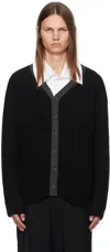 Ys For Men Black Color Blocking Cardigan In 2 Black