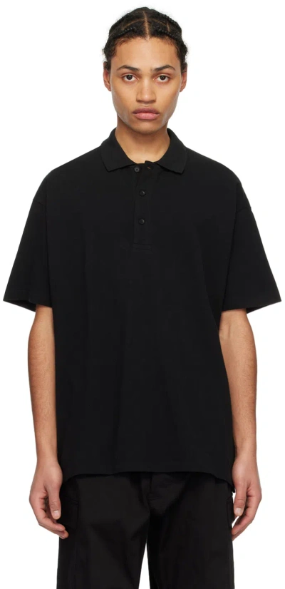 Ys For Men Black Embroidered Polo In 3 Black