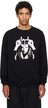 Ys For Men Black Graphic Sweatshirt In Black