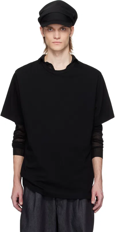 Ys For Men Black Logo Back Print T-shirt In 1 Black