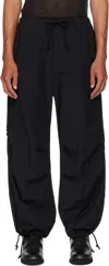 Ys For Men Black Nylon Weather Cargo Pants In Black