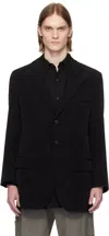 Ys For Men Black Right Double Rimmed Pocket Blazer In 1 Black