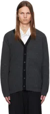 Ys For Men Gray Color Blocking Cardigan In 1 Charcoal
